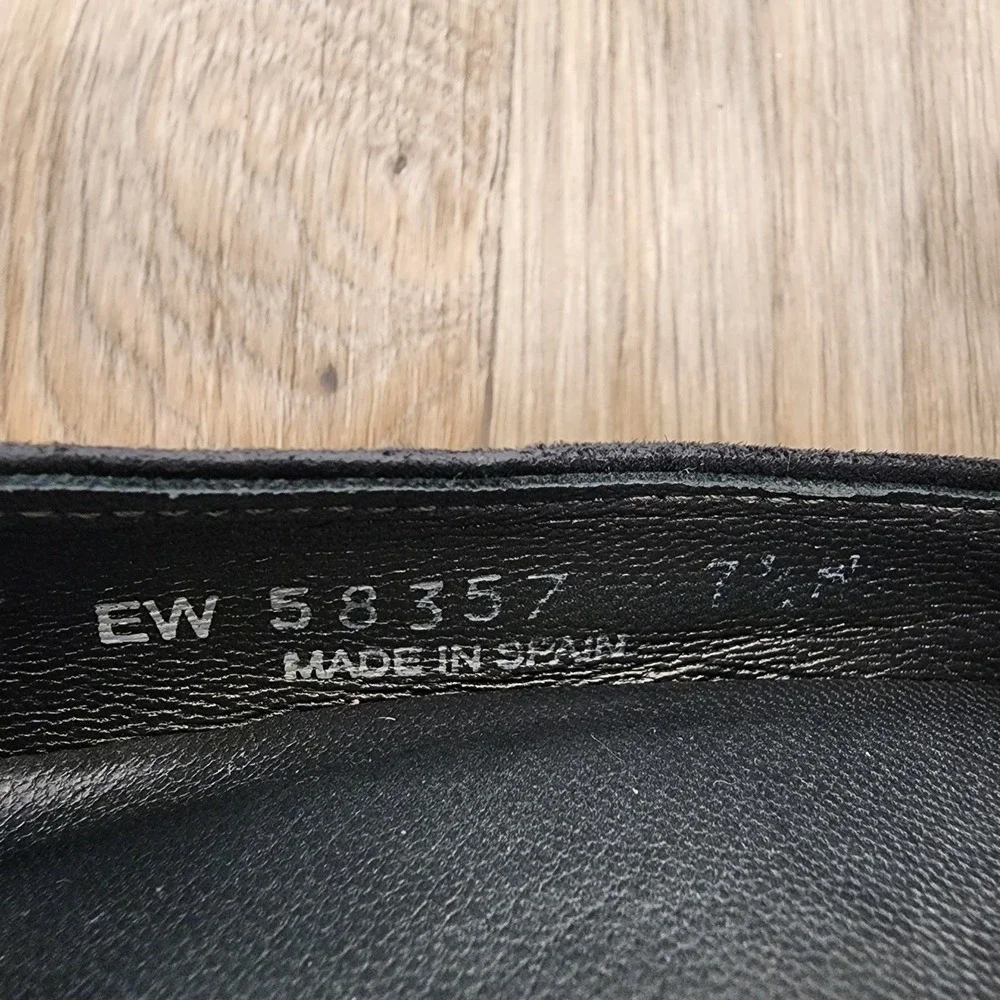 Stuart Weitzman 7.5 Black Suede Tassel Wedge Loafers‎ Classic Comfortable - Picture 11 of 13